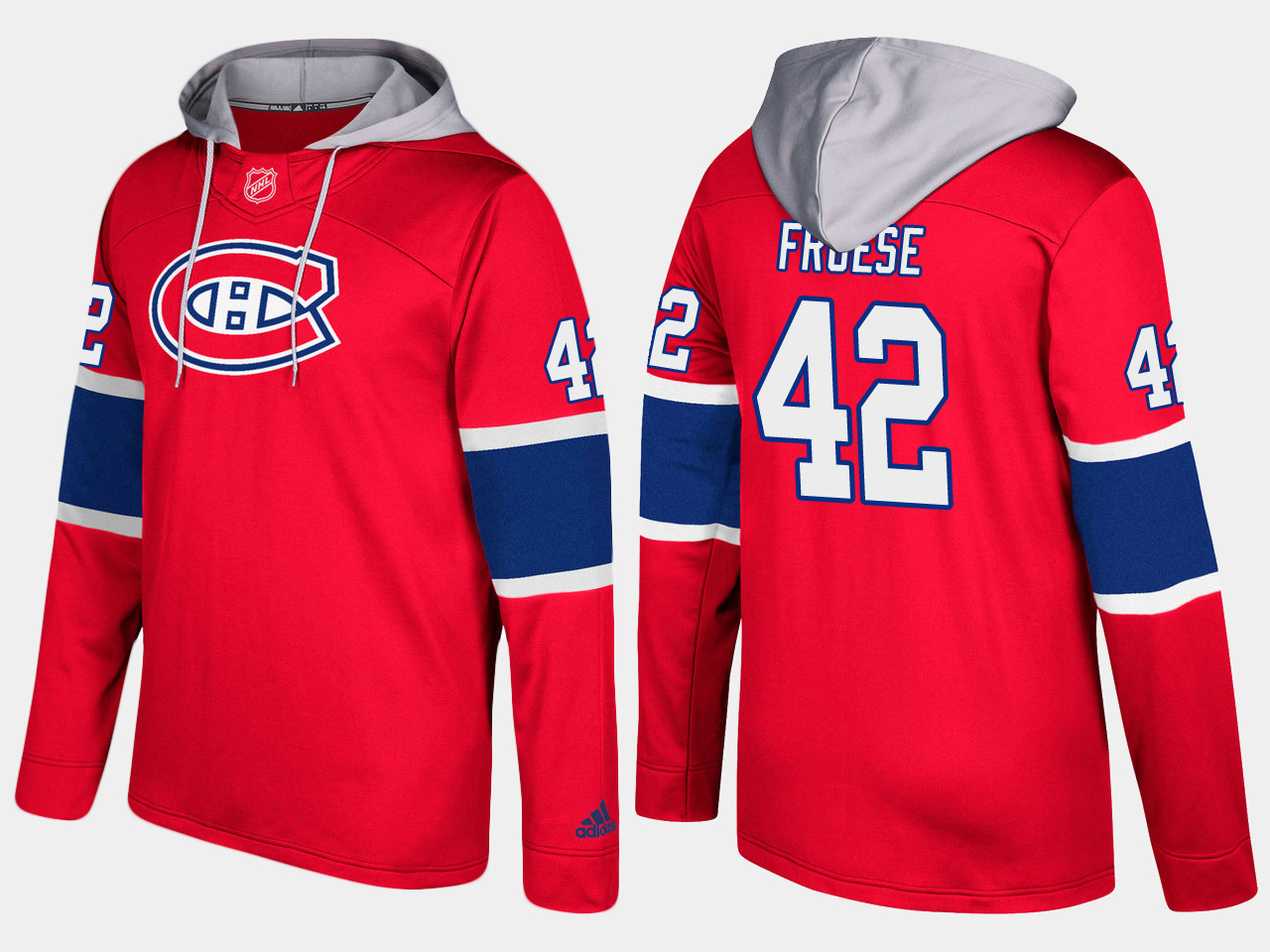 Men NHL Montreal canadiens #42 byron froese red hoodie